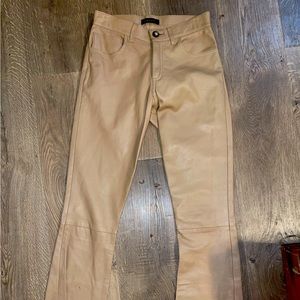 100% leather jeans. Beige